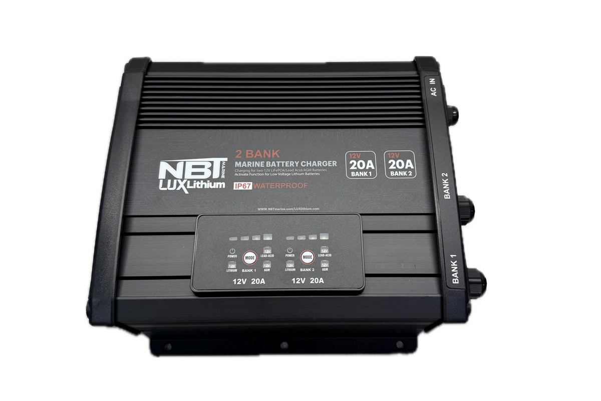 Nbt Lux Charger 12v 2 Bank 20A AC-DC Onboard Charger